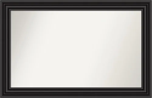 Vista 311 de Amanti Art Espejo personalizado, espejo de baño negro puente, espejo de pared o espejo de tocador de baño sobre el fregadero (26 x 26 pulgadas)