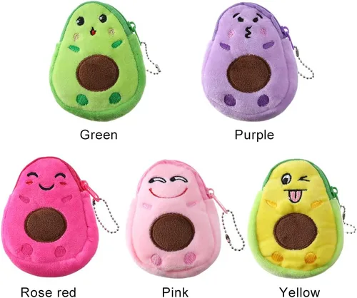 Vista 2 de Monederos de felpa a la moda para niños pequeños monederos de peluche de aguacate lindo bolso de mano para mujeres niños y niñas mini bolso de mano