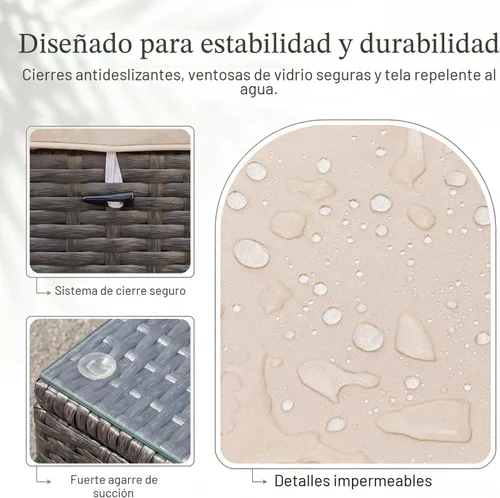 Vista 3 de Devoko Juego de muebles de patio de 5 piezas para todo tipo de clima, sofá seccional de patio al aire libre, tejido manual, mimbre de ratán, sofás