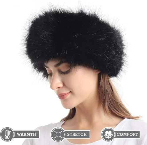 Vista 4 de LA CARRIE Faux Fur Headband with Stretch Women's Winter Earwarmer Earmuff