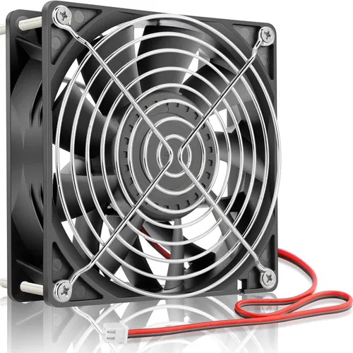 Vista 8 de GDSTIME Ventilador de caja de 4.724 in, alta presión de aire de 4.724 in x 0.984 in, 12 V CC, ventilador de enfriamiento sin escobillas 2 pines