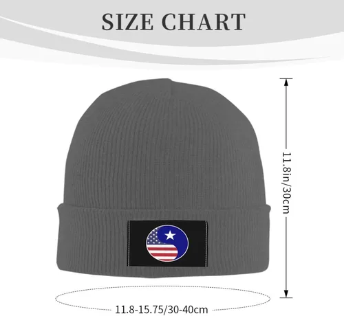 Vista 3 de Yin Yang Flag Combination of America and Bonnie Blue Flag Beanie Hat for Men Women Warm Cozy Knit Skull Cap Acrylic Winter Hats