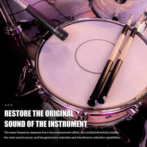 Vista 6 de M57 Vocal Dynamic Classic Style Micrófono Profesional Cardioide Unidireccional, Con Cable, Para Instrumentos, Batería, Percusión, Voz