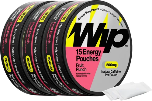 Vista 6 de Wip Bolsas energéticas, mezcla sin azúcar con 200 mg de cafeína natural, vitaminas B, minerales y L teanina para apoyo energético, preentrenamiento