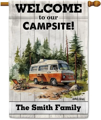 Vista 24 de Custom Welcome to Our Campsite Flag RV Camping Decor 12.5"x18" R26 Style 1