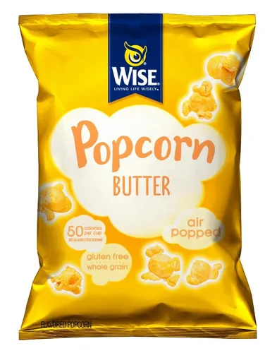 Vista 2 de Wise Foods Air Popped - Palomitas de maíz cheddar blanco, bolsa de 6.5 onzas (4 bolsas)