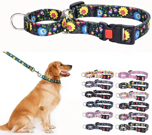 Vista 11 de Collar Martingale para perros con hebilla, antideslizante, a prueba de escapes, collares limitados para mascotas, cierre a presión con cierre