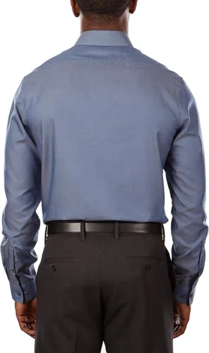 Vista 2 de Calvin Klein Camisa de vestir para hombre, ajustada, sin necesidad de planchado, espiguilla