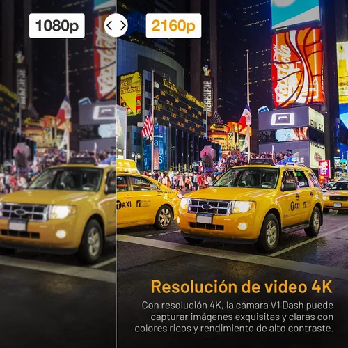 Vista 3 de RexingUSA V1-4K Ultra HD GPS Dash Cam 2.4" LCD, Wi-Fi, gran angular de 170°, sensor G, WDR, grabación en bucle, supercondensador, aplicación móvil