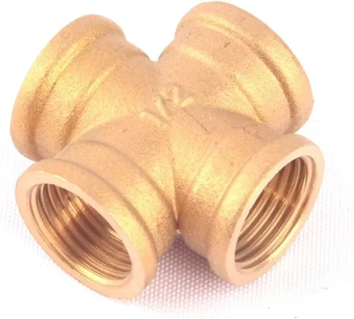 Vista 3 de ZHaonan- Manguera de latón, 1 conector de latón de 4 vías, rosca hembra de 1/2 pulgada, divisor de manguera de jardín, accesorios de manguera