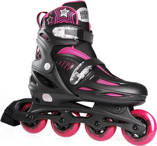 Vista 7 de Inline Skates for Girls and Boys, with Knee Pads, Elbow Pads and Wrist Guards, Gel Wheels, Adjustable Sizing, for Men, Women, Girls, Boys, High