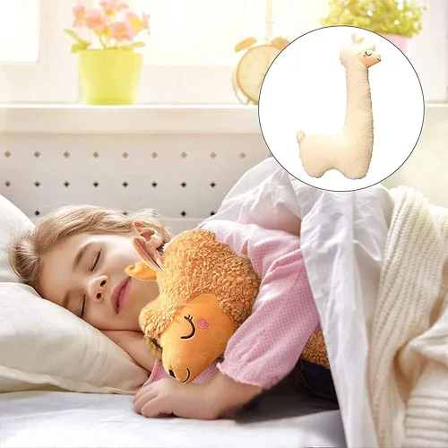 Vista 2 de Almohada de Felpa de Alpaca Llama - Almohada Gigante de Felpa de Alpaca de Cuerpo Largo de 29" - Regalo para Esposa Niña Novia Cumpleaños San Marrón