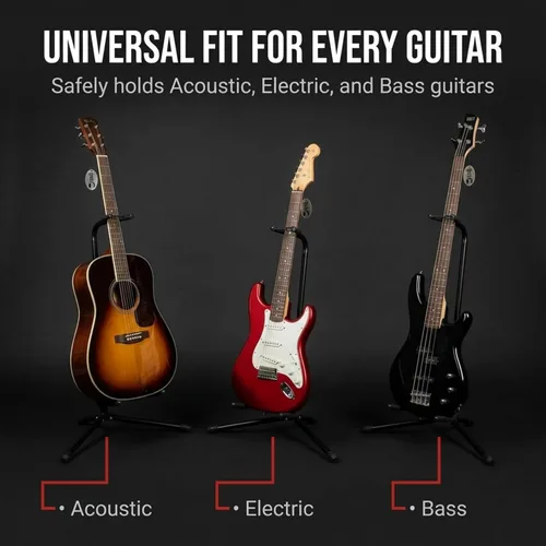 Vista 2 de RockJam Soporte de guitarra vertical con brazos acolchados y bloqueo