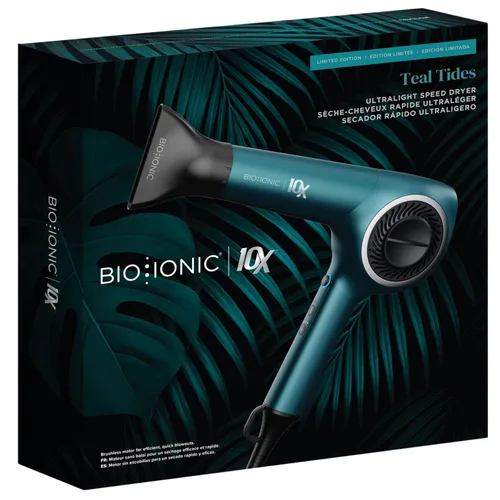 Vista 12 de Bio Ionic Secador de pelo de velocidad ultraligera 10X, secador de pelo con calor y velocidad ajustables, función de memoria, herramienta Teal Tides
