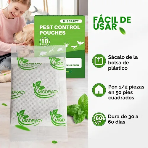 Vista 7 de Bolsas de control de plagas, bolsas repelentes de insectos y ratones, 10 unidades de aceite de menta para ratas, hormigas, cucarachas, arañas