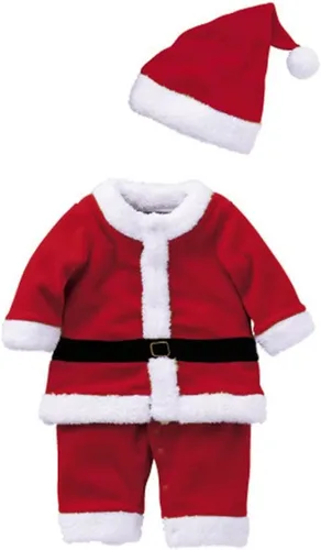 Vista 2 de OLLULL Disfraces de Papá Noel para bebé, 4 piezas, unisex, trajes de Navidad para niñas (2-6 meses)
