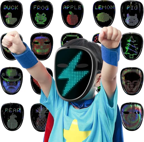 Vista 14 de Ompusos LED Mask with Gesture Sensing, Light-Up Transforming Face Cover for Halloween, Christmas, Cosplay & Birthday Parties
