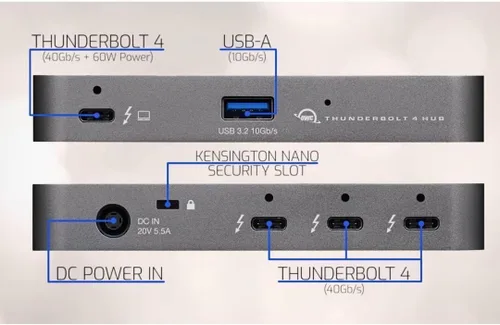 Vista 3 de OWC Solución de conectividad de 5 puertos Thunderbolt Hub