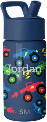 Vista 22 de Simple Modern - Botella de agua para niños y vaso para niños pequeños, 14 onzas, lazos Insulated Stainless Steel Toddler Water Bottle, Kids