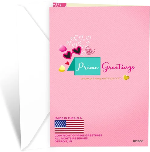 Vista 4 de Prime Greetings Tarjeta para el día de San Valentín para nieta, fabricada en Estados Unidos, ecológica, tarjeta gruesa con sobre de alta calidad