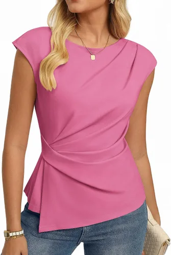 Vista 21 de GRACE KARIN Tops de verano 2026 para mujer, camisa elegante con peplum