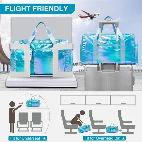 Vista 73 de Pequeña bolsa de gimnasio para mujer, bolsa de viaje con compartimento para zapatos