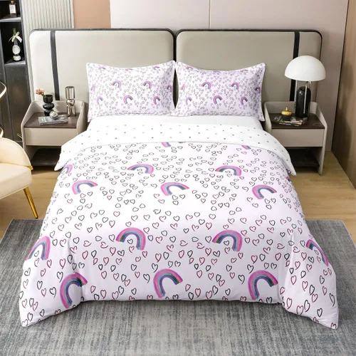 Vista 33 de jejeloiu Cute Mushroom Decor Duvet Cover 100% Cotton for Kids Boys Girls Twin Size Botanical Plants Bedding Set Cartoon Mushrooms Comforter Cover