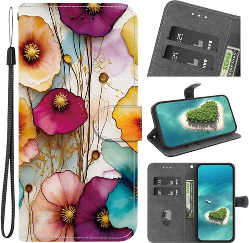 Vista 18 de Funda de cuero con tapa para Motorola Moto E7 Power Case con ranura para tarjeta de cuero con patrón de cristal pintado (SJ-31)