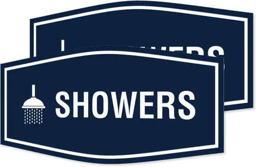 Vista 47 de Fancy Showers - Letrero (negro/plateado), tamaño mediano