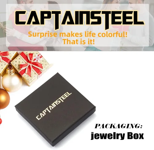 Vista 6 de CaptainSteeL Pulsera cubana para hombres y mujeres, pulsera de acero inoxidable de 77.589 pulgadas, chapado en oroacero inoxidable, regalo