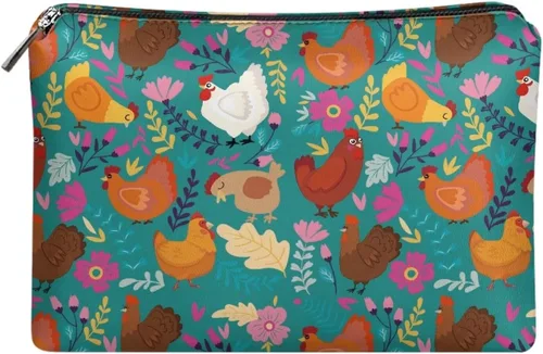 Vista 8 de Flashideas Bolsa de maquillaje portátil de cuero impermeable bolsa de cosméticos embrague maquillaje cepillo bolsa, Estampado De Mármol Azul 1