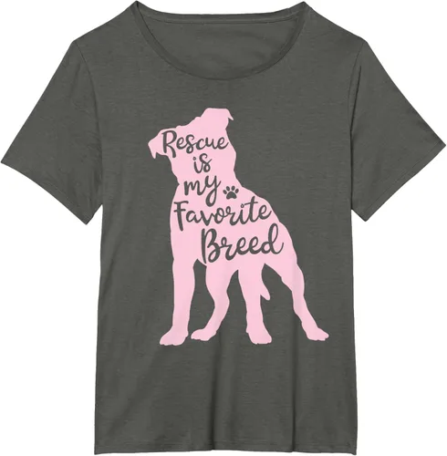 Vista 90 de Pitbull Rescue Is my Favorite Breed Dog Pit Bull Mama - Camiseta, Negro, S