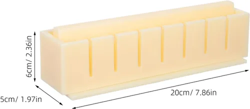 Vista 5 de Oshizushi - Molde de prensa de sushi rectangular, kit de 3 piezas, herramienta profesional para hacer musubi con ranuras de corte, molde de sushi