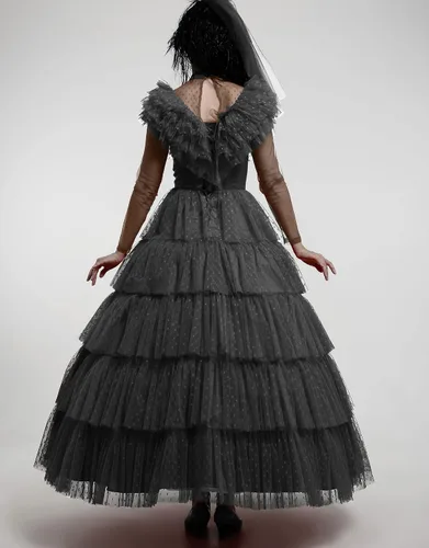 Vista 4 de miccostumes Disfraz de mujer Cosplay gótico vestido de novia Halloween con velo