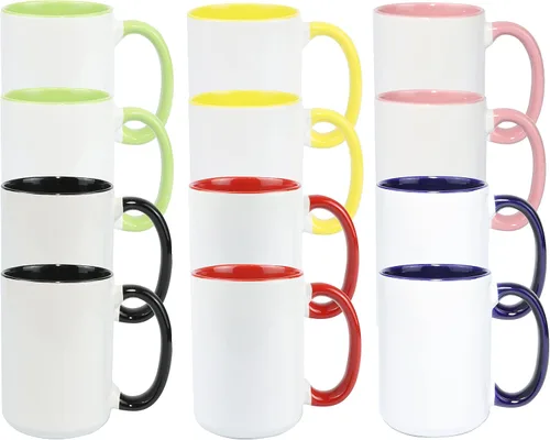 Vista 17 de Taza de café de cerámica por sublimación de 15 onzas, 12 colores surtidos, caja de 24 colores variados (12 Assorted colors)