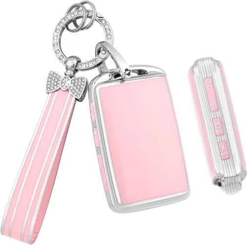 Vista 17 de PIFOOG Funda para llavero Mercedes, 3 botones, color rosa, TPU brillante, accesorios para llaves de automóvil, funda protectora para Mercedes Benz