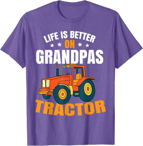 Vista 6 de Life Is Better On Grandpas Tractor Kids Farm Tractor Boy Camiseta, Negro