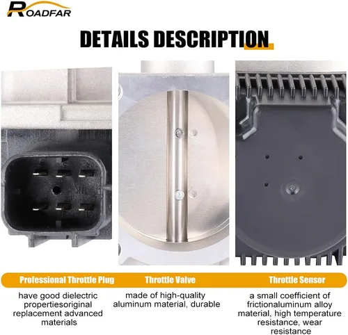 Vista 2 de ROADFAR Cuerpo del acelerador de 2.756 in S20058 161198J103 para 2003-2008 para Infiniti FX35 2006-2008 para Infiniti M35 2003-2006 para Nissan