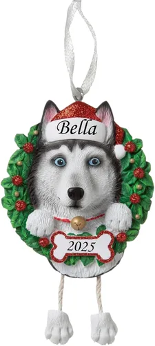 Vista 9 de Adorno personalizado para 2025, raza pura de perro Beagle, adorno para árbol de Navidad, decoración profesional personalizada, regalo para cachorro