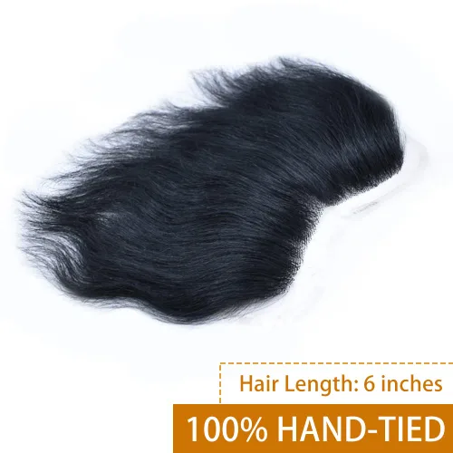 Vista 6 de Pieza frontal de cabello para hombres, extensión de cabello humano virgen de repuesto de línea capilar natural, extensión de cabello frontal