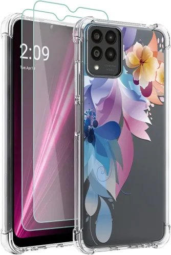 Vista 13 de Osophter Funda para Revvl 6 Pro 5G, transparente con protector de pantalla, TPU absorción de golpes, flexible para teléfono celular T-Mobile T Phone