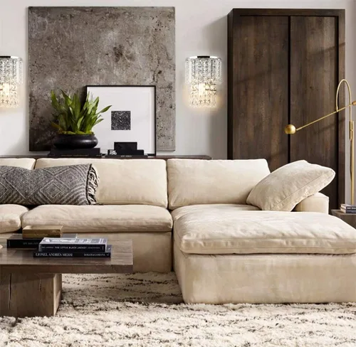 Vista 4 de Aplique de pared moderno de cristal K9 con cableado, acabado cromado, lámpara de pared con gotas de cristal acrílico para dormitorio y sala de estar
