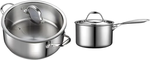Vista 8 de Cooks Standard Olla de acero inoxidable de 6 cuartos con tapa y olla clásica de acero inoxidable de 8 cuartos de galón con tapa, 8 cuartos de galón
