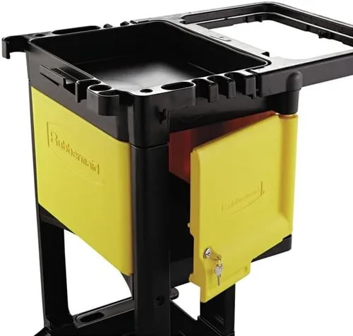 Vista 2 de Gabinete de bloqueo comercial FG618100YEL para carritos de limpieza comerciales Rubbermaid - Amarillo