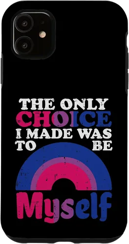 Vista 5 de Funda LGBTQ para iPhone 13 Pro Only Choice I Made Be Myself Bisexual Bi Pride Flag