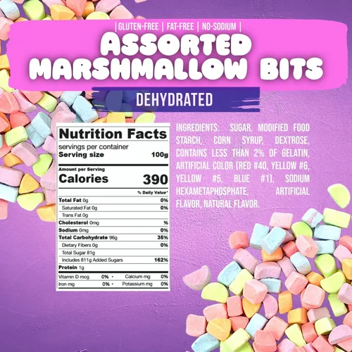 Vista 2 de SweetGourmet Surtido de trozos de malvavisco deshidratados, encantos de malvaviscos de cereales (1.5 libras)