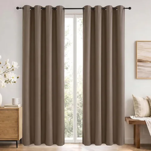Vista 121 de Simplebrand Cortinas blancas puras de 96 pulgadas de largo para oscurecer la habitación, juego de 2 paneles para dormitorio/sala de estar, bloqueo