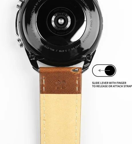 Vista 4 de Barton Racing & Rally Horween - Correas de cuero con barras de resorte de liberación rápida integradas, longitud estándar para muñecas de 5 a 8