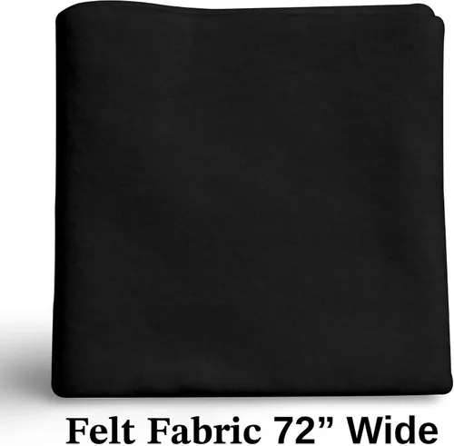 Vista 2 de Tela de fieltro negro 6 pies x 72 pulgadas de ancho 0.063 in de grosor Fieltro antideslizante por yarda para coser manualidades y bricolaje