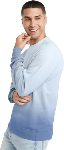 Vista 3 de Hanes Originals - Sudadera de vellón con cuello redondo para hombre, prenda teñida, sin botones